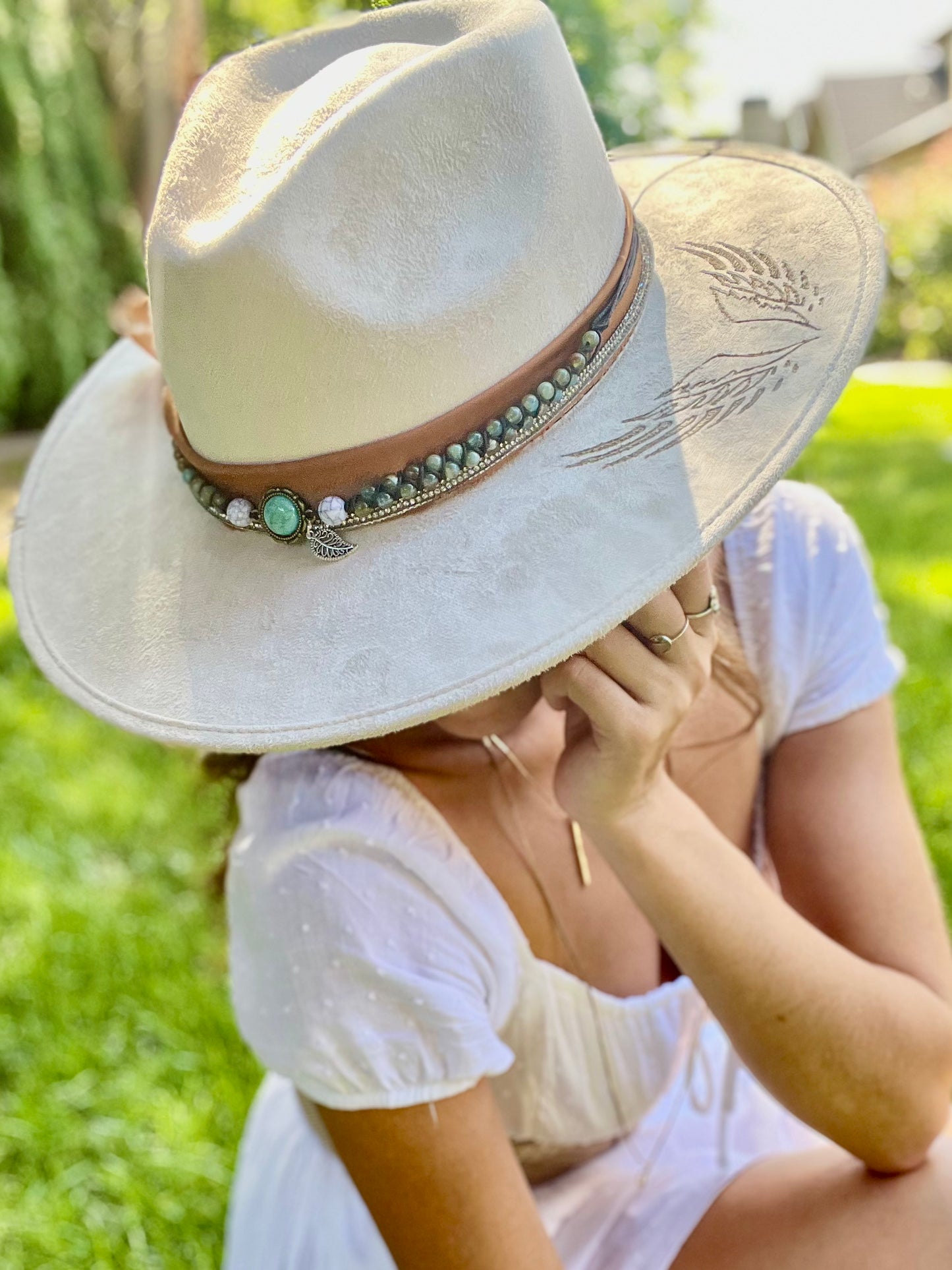 Angel Wings White Fedora Hat