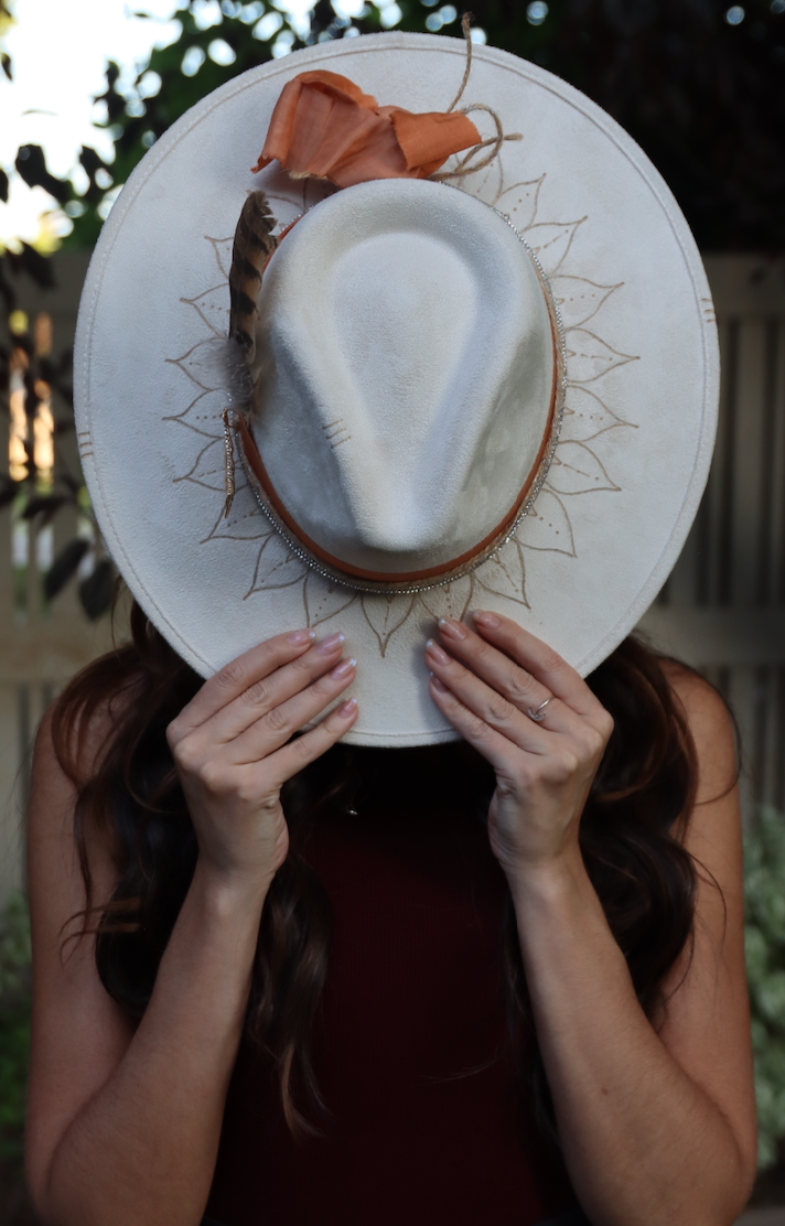 Women's Custom Fedora - Sunflowers & Stars