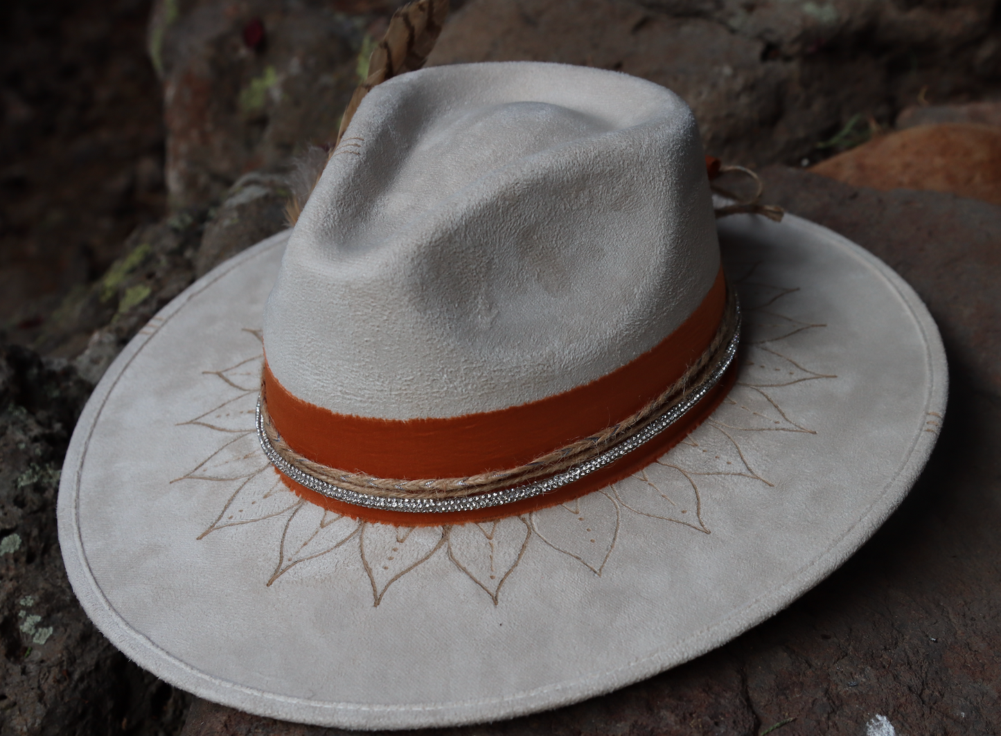 Women's Custom Fedora - Sunflowers & Stars