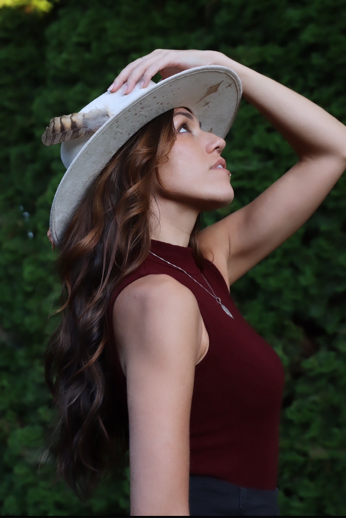 Women's Custom Fedora - Sunflowers & Stars