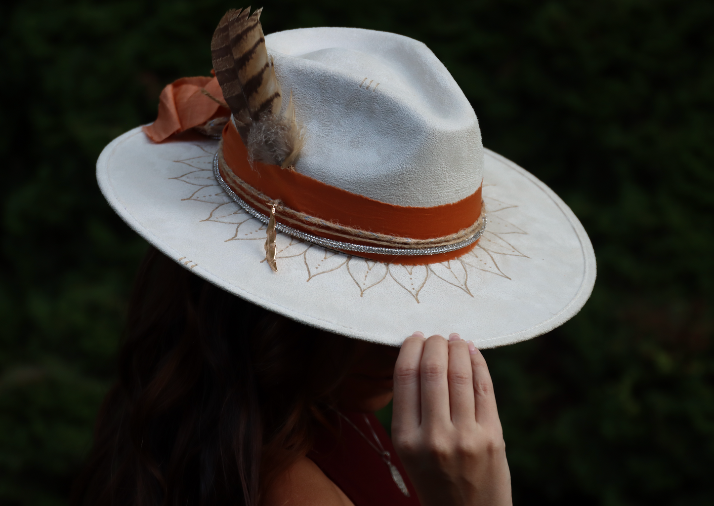 Women's Custom Fedora - Sunflowers & Stars