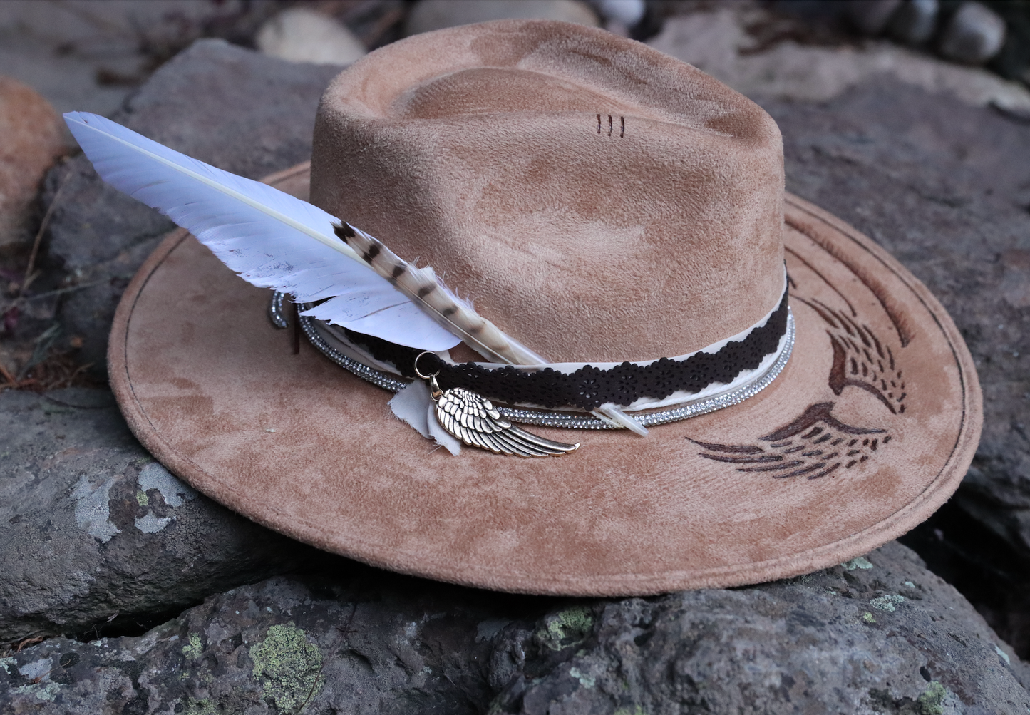 Custom | Angel Wing | Boho Fedora Hat for Women